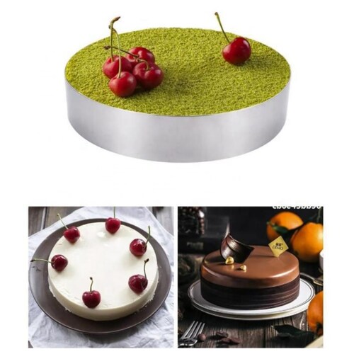 Aleissi Molde Para Pastel Mousse 3pz Redondo Acero Inoxidable