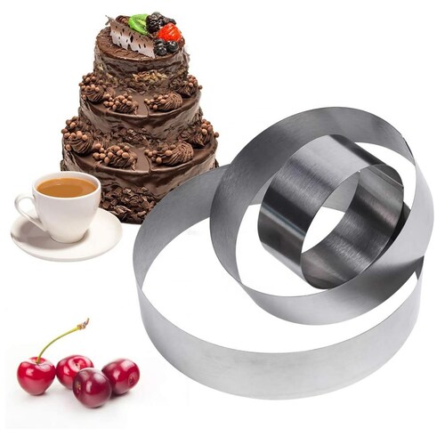 Aleissi Molde Para Pastel Mousse 3pz Redondo Acero Inoxidable