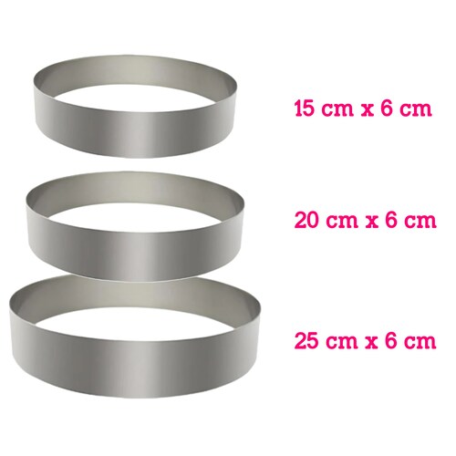 Aleissi Molde Para Pastel Mousse 3pz Redondo Acero Inoxidable