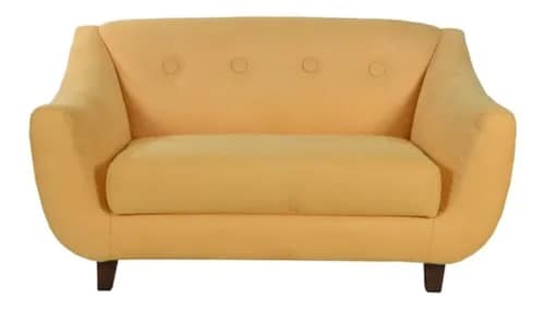 Love Seat Madrid Suede Amarillo Vintage Salas Modernas Minimalistas Sillones 