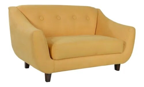 Love Seat Madrid Suede Amarillo Vintage Salas Modernas Minimalistas Sillones 
