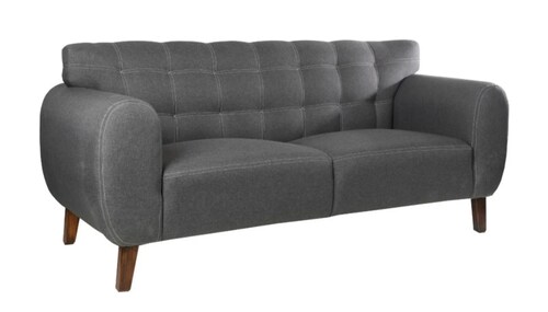 Sofá Irlanda Lino Gris Salas Modernas Minimalistas Lounge Sillones Retro