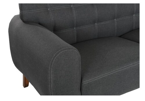 Sofá Irlanda Lino Gris Salas Modernas Minimalistas Lounge Sillones Retro