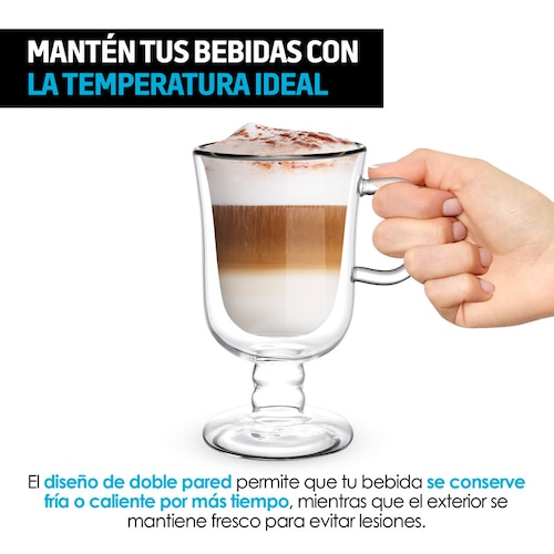 Tazas para Café y Capuchino de Doble Pared Térmica 2 Pz 260 Redlemon
