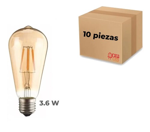 10 Foco Edison Vintage Bulbo Led St64 3.6w