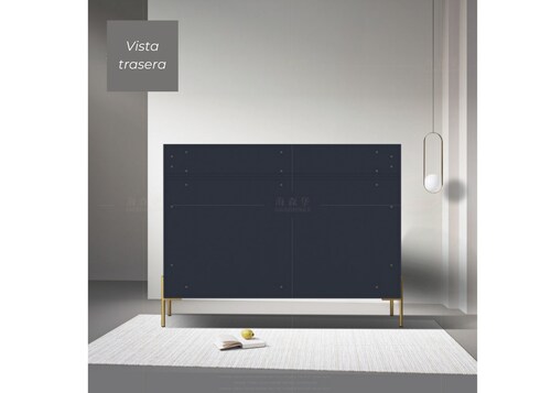 CREDENZA BUFETERA, APARADOR DE LUJO CON CAJONES, MDF Y PATAS DE ACERO DELICADAS
