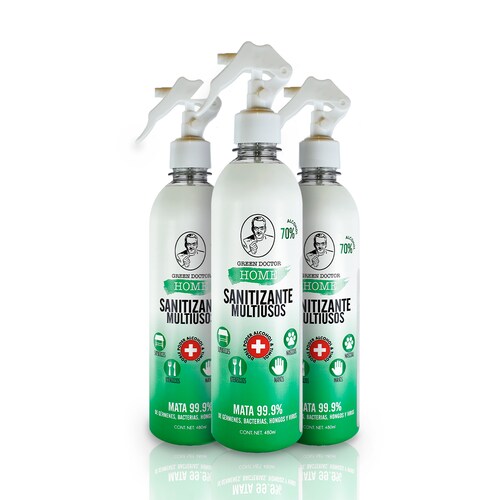 3 Pack- Sanitizante Multiusos- Green Doctor- 480 ml cada uno
