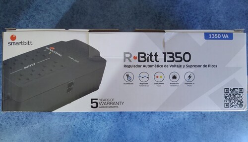 REGULADOR VOLTAJE 1350VA 675 WATTS120V 8 CONTACTOS SUPRESOR PICOS LED SBAVR1350 VIDEO PANTALLA