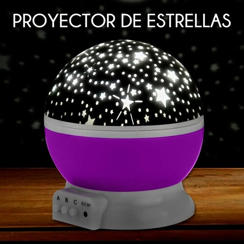 Lámpara de proyección de estrellas moradas y luna-estrella