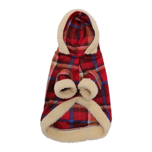 Conjunto de pijamas tipo mameluco talla mediana para mujer y talla a elegir para mascotas color roja marca El Rebozo de Dolce