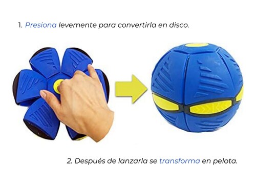 Pelota mágica Plegable, Frisbee, con luz led (Rojo)