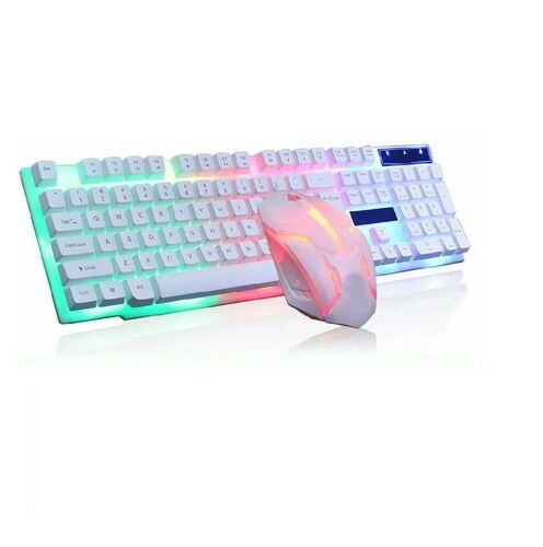 Kit de teclado con Mouse RGB Blanco