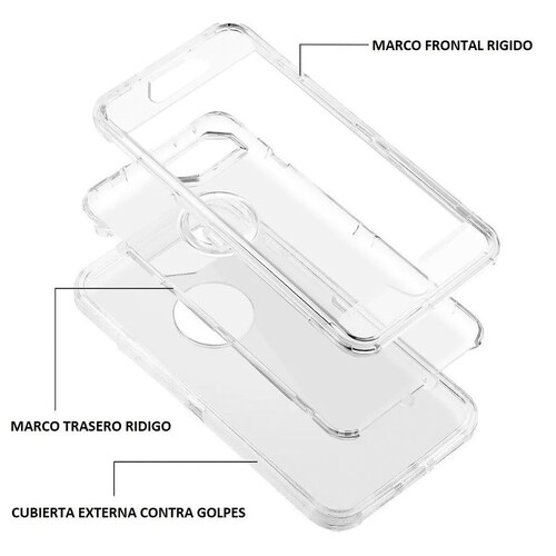 Funda Case Uso Rudo 360 Para iPhone 6 / 6s / 7 / 8  Antishock 3 En 1 Acrigel, Rígida y Flexible
