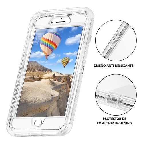 Funda Case Uso Rudo 360 Para iPhone 6 / 6s / 7 / 8  Antishock 3 En 1 Acrigel, Rígida y Flexible