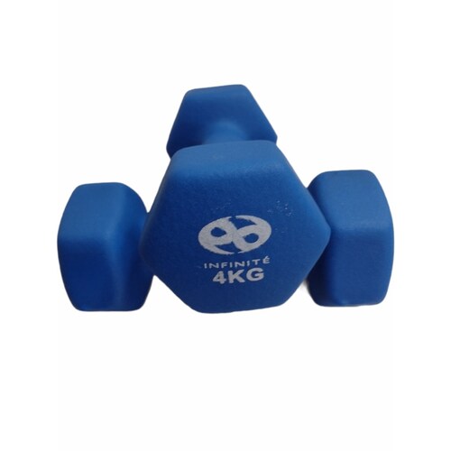 Par de Mancuernas de Neopreno 4 kg color azul  INFINITÉ Mod. IF-MN4