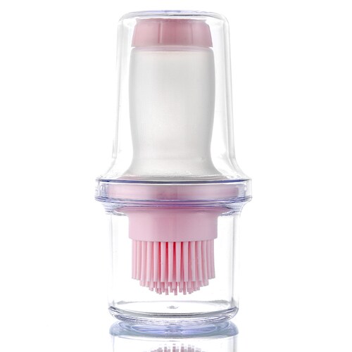 Brocha Dispensador de Silicón para Aceite Color Rosa.