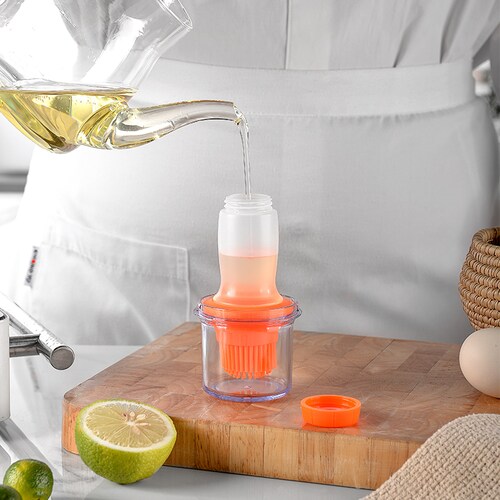 Brocha Dispensador de Silicón para Aceite Color Rosa.