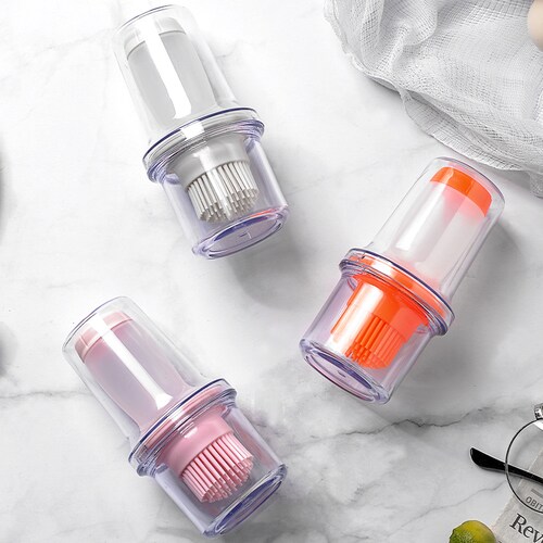 Brocha Dispensador de Silicón para Aceite Color Rosa.