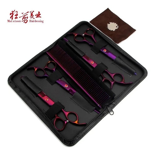 4 Tijeras Profesional Estilista Barbero Peluquero Peine Meta