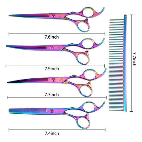 4 Tijeras Profesional Estilista Barbero Peluquero Peine Meta