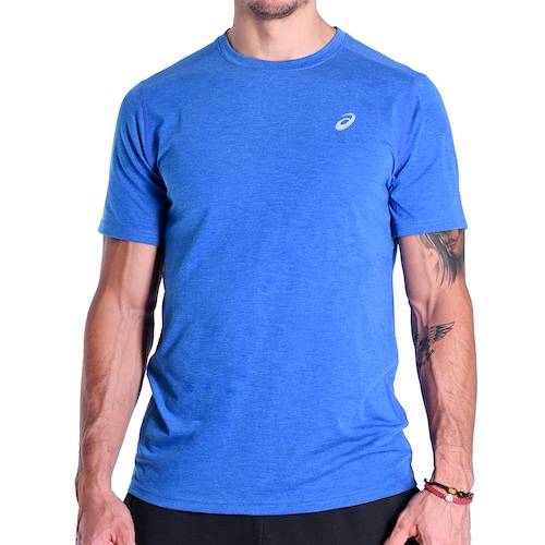 Camiseta Asics Hombre Asics Blue M Ss Perf Run Top 2011A386.400