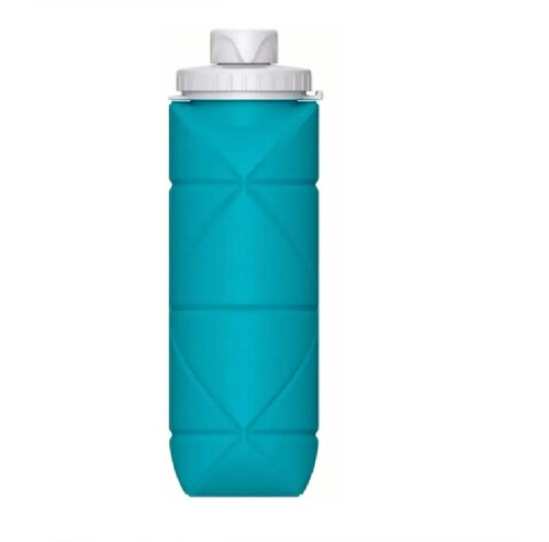 Botella Agua Plegable Silicon Azul