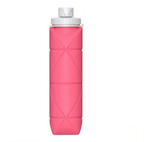 Botella Agua Plegable De  Silicon Rosa