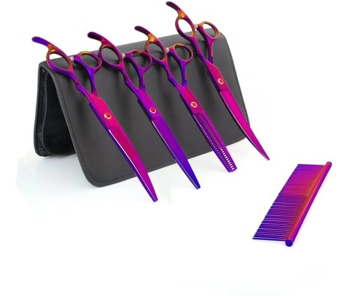 Peine Y Tijeras Profesionales Parara estilista y barbero Morado