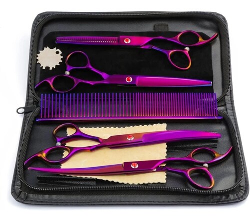 Peine Y Tijeras Profesionales Parara estilista y barbero Morado