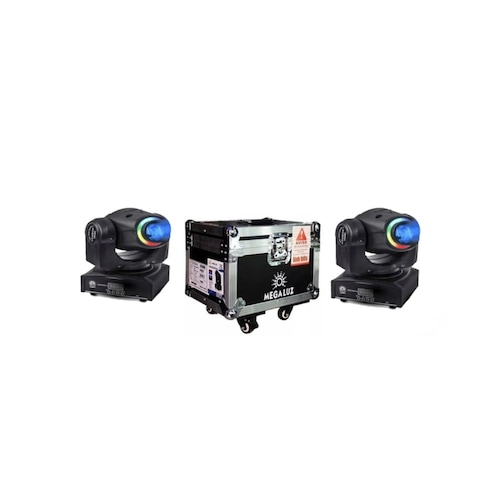 2 Cabezas Móviles Contour 30 Case Megaluz Tira De Leds.