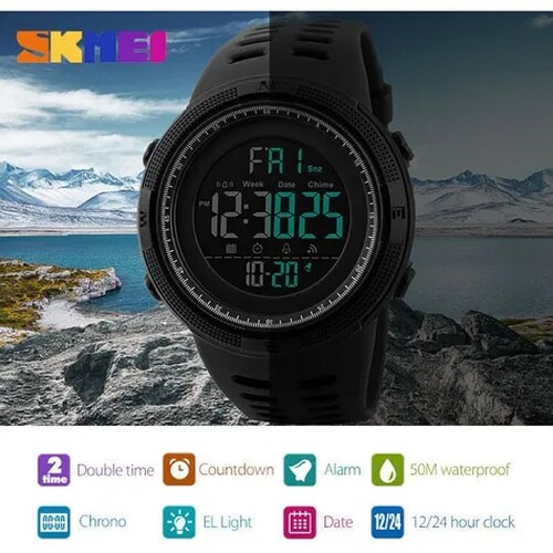 Reloj Skmei 1251 Negro Deportivo Digital Y Regalo