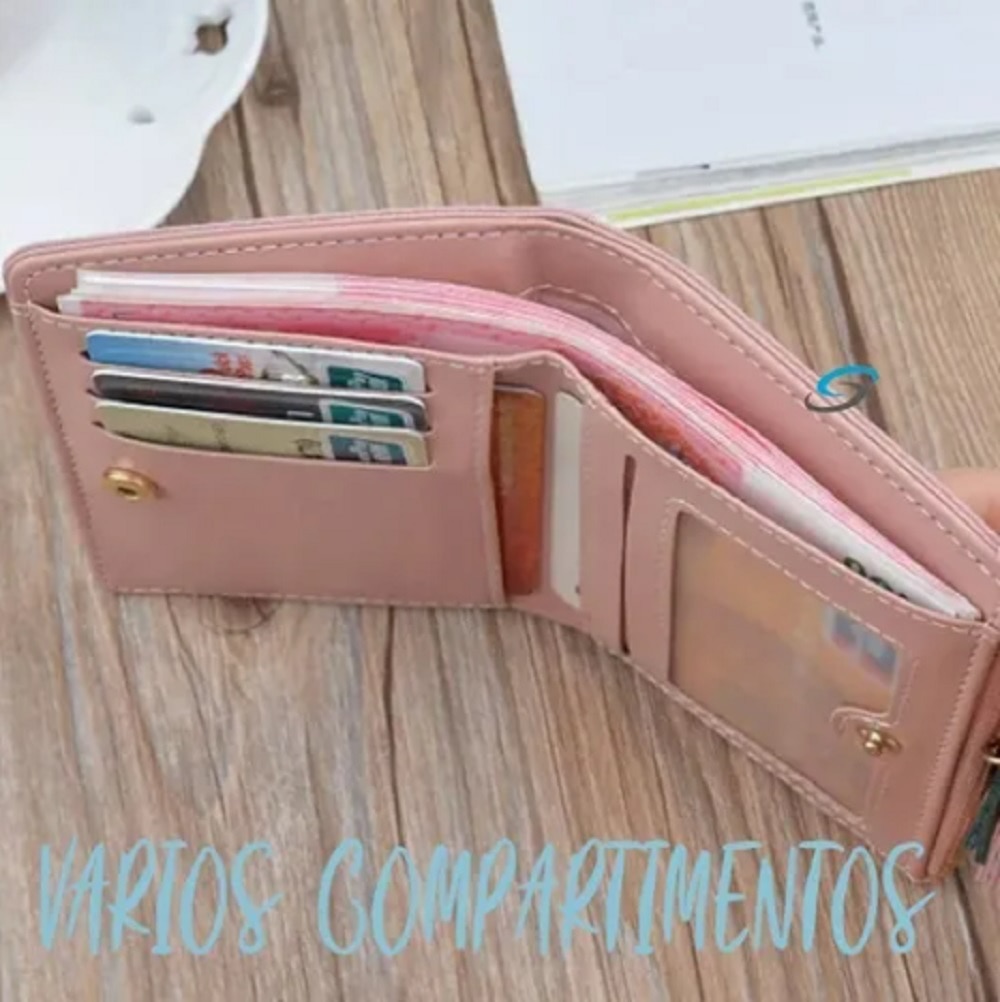 Cartera Mujer Billetera Monedero Con Llavero AZUL