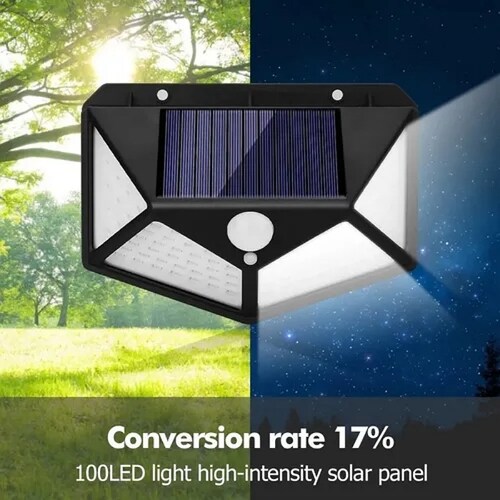 2 Lámparas De Pared Para Exterior Con Carga Solar 100 Leds