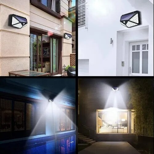 2 Lámparas De Pared Para Exterior Con Carga Solar 100 Leds