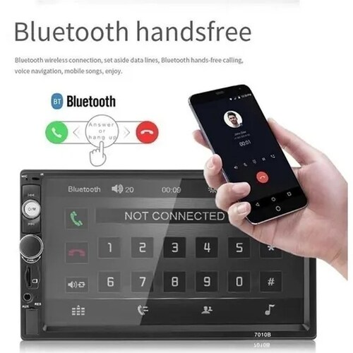 Radio de coche Mirrorlink de 7 pulgadas, reproductor Multimedia compatible  con Bluetooth, pantalla táctil, Radio FM, manos libres, estéreo portátil  para coche, USB, TF, FM