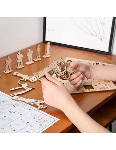 Rompecabezas 3d Pistola Revolver Madera Juguete ROBOTIME.