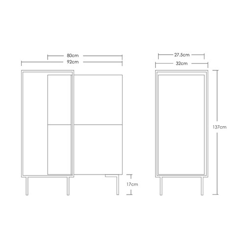 Credenza bufetera Minimalista con Estructura de Acero (Gris)