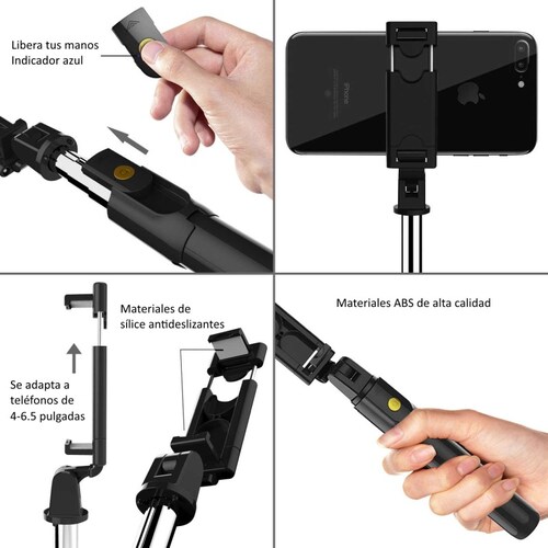 Palo Selfie con Trípode y Control Remoto Bluetooth