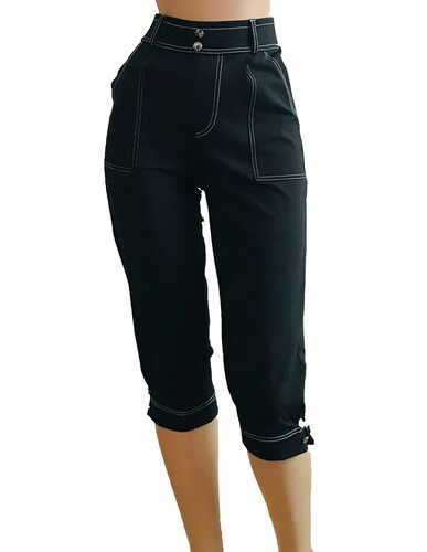 Pantalón pesquero bermuda para dama likra stretch con bolsas I Love Your Style  