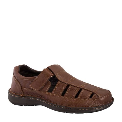 Sandalias para playa o baño de piel para hombre, color miel, marca Kafe, mod. 175617