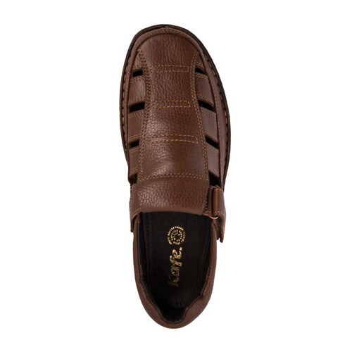 Sandalias para playa o baño de piel para hombre, color miel, marca Kafe, mod. 175617