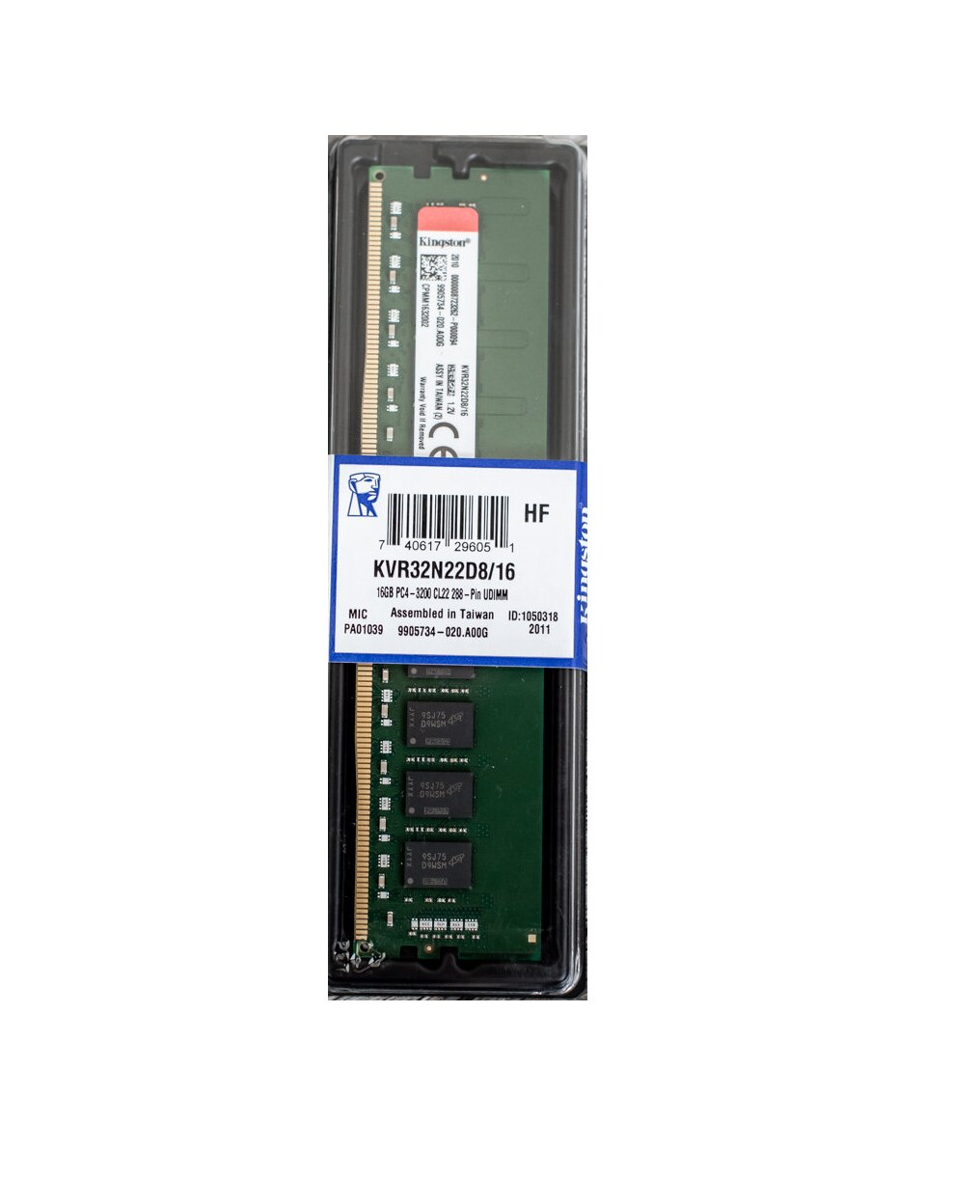 Memoria RAM DDR4 Kingston KVR32N22D8/16 16GB 3200MHz