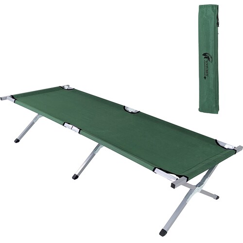 Catre Plegable  Camastro Verde Militar 188 x 70 x 42 Antiderrapante Incluye Funda