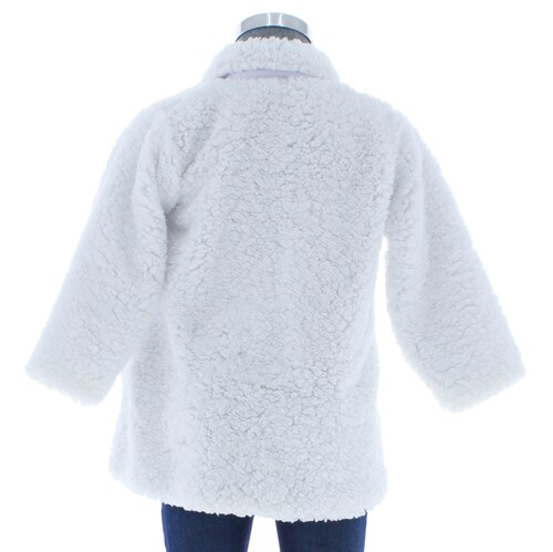 Abrigo Niña Pequeña Borrega Blanca 2749 0 a 5 Años.