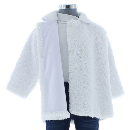 Abrigo Niña Pequeña Borrega Blanca 2749 0 a 5 Años.