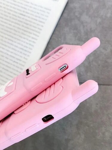Funda 3 D Protector Compatible iPhone 6/7/8 Plus Teléfono Rosa Figura Con Pompon 