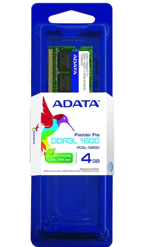 Memoria RAM ADATA PC3L 12800 4 GB DDR3L 1600 MHz 204-pin SO-DIMM Portátil LAPTOP JUEGO GAMER LAP
