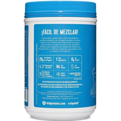 PÉPTIDOS DE COLÁGENO, VITAL PROTEINS, 680G