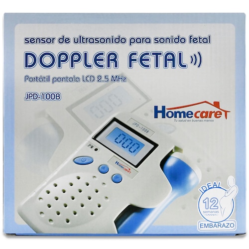 Doppler Fetal Portátil con pantalla LCD azul con 2.5 Mhz - Médica