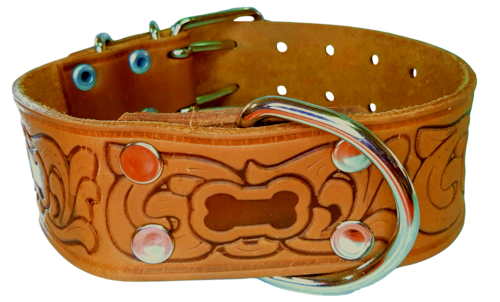 Collar de piel para perro 5cm estampado